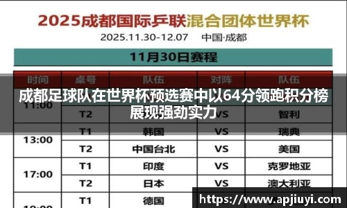 成都足球队在世界杯预选赛中以64分领跑积分榜展现强劲实力